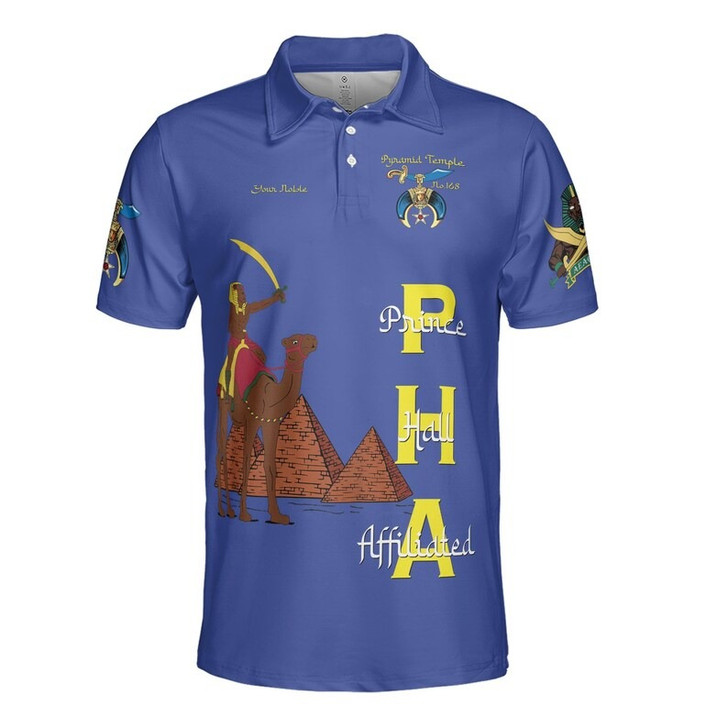 Custom Temple Name Nobles Mystic Shrine AEAONMS Temple Birds Freemasonry 3D Men's Polo Shirt S-5XL
