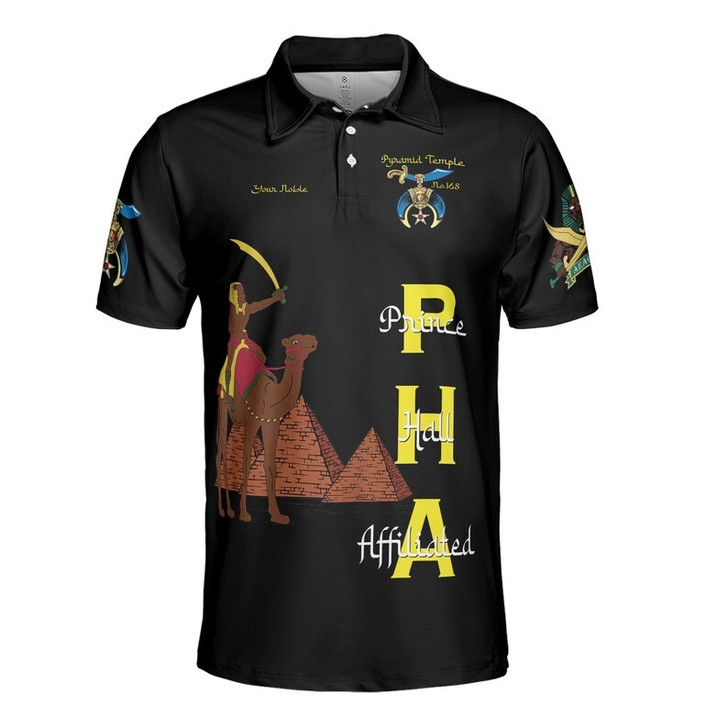 Custom Temple Name Nobles Mystic Shrine AEAONMS Temple Birds Freemasonry 3D Men's Polo Shirt S-5XL