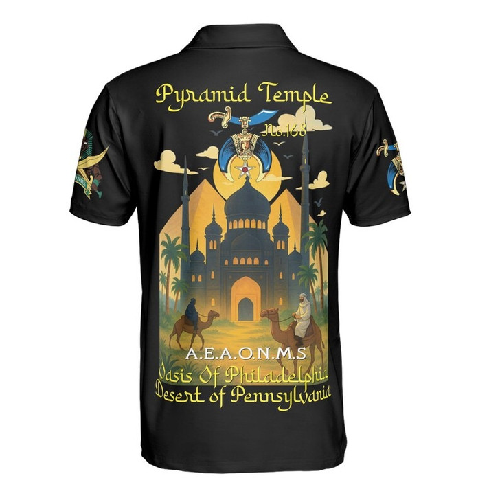 Custom Temple Name Nobles Mystic Shrine AEAONMS Temple Birds Freemasonry 3D Men's Polo Shirt S-5XL