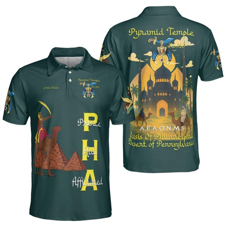 Custom Temple Name Nobles Mystic Shrine AEAONMS Temple Birds Freemasonry 3D Men's Polo Shirt S-5XL