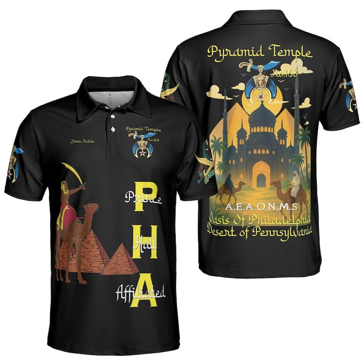 Custom Temple Name Nobles Mystic Shrine AEAONMS Temple Birds Freemasonry 3D Men's Polo Shirt S-5XL
