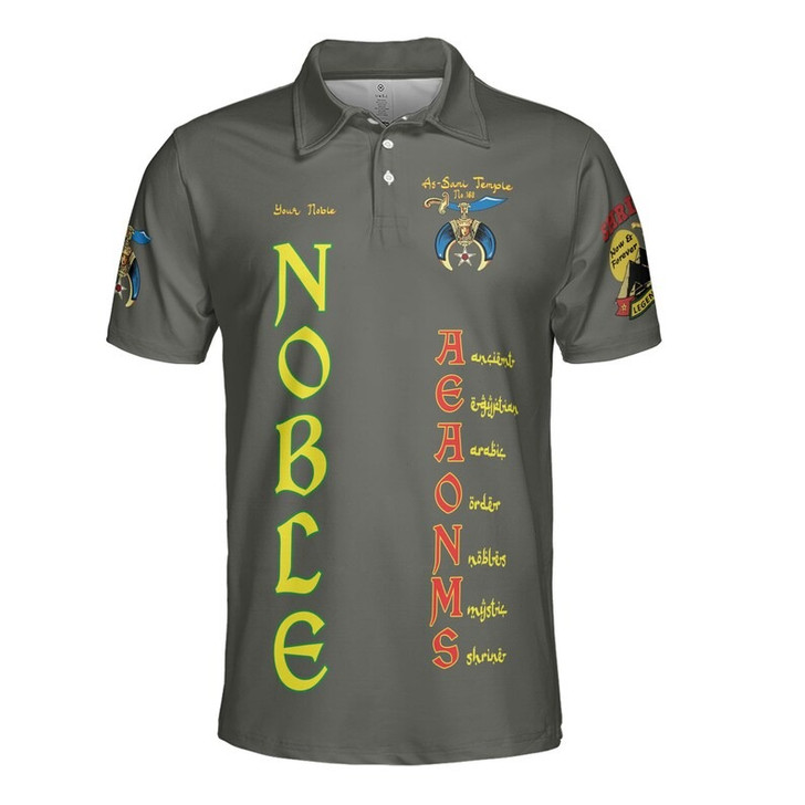 Custom Temple Name Nobles Mystic Shrine AEAONMS Pharaoh Pyramids Legendary Freemasonry 3D Men's Polo Shirt S-5XL