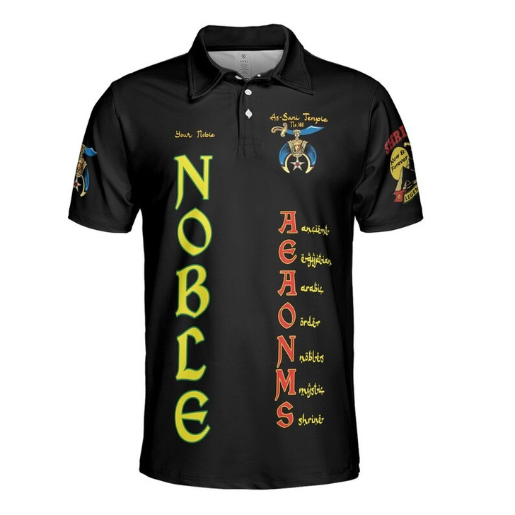 Custom Temple Name Nobles Mystic Shrine AEAONMS Pharaoh Pyramids Legendary Freemasonry 3D Men's Polo Shirt S-5XL