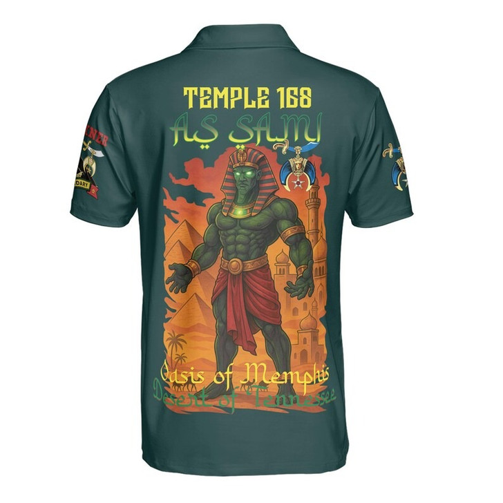 Custom Temple Name Nobles Mystic Shrine AEAONMS Pharaoh Pyramids Legendary Freemasonry 3D Men's Polo Shirt S-5XL