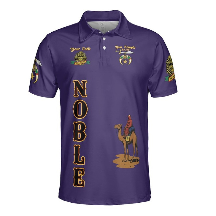 Custom Temple Name Nobles Mystic Shrine AEAONMS Ra And Anubis Nile Freemasonry 3D Men's Polo Shirt S-5XL