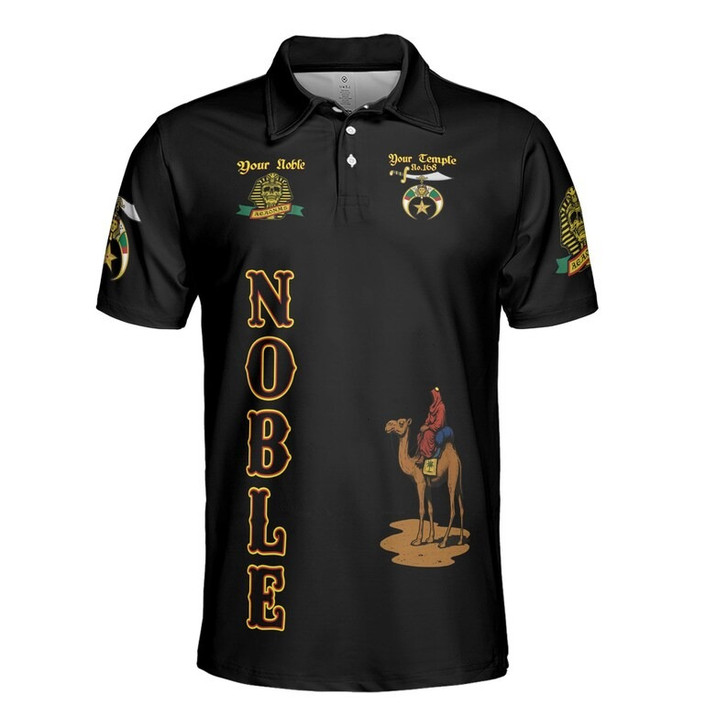 Custom Temple Name Nobles Mystic Shrine AEAONMS Ra And Anubis Nile Freemasonry 3D Men's Polo Shirt S-5XL