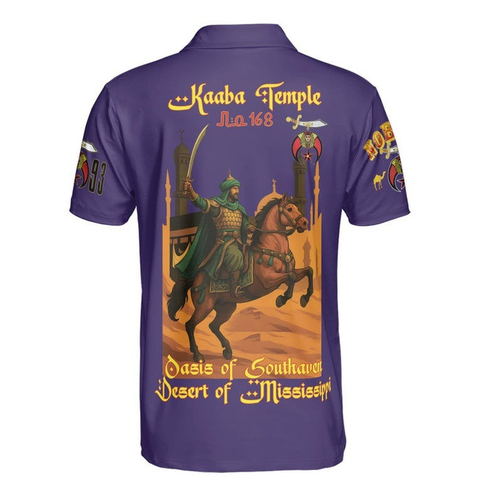 Custom Temple Name Nobles Mystic Shrine AEAONMS Kaaba Guardian PHA 1893 Freemasonry 3D Men's Polo Shirt S-5XL