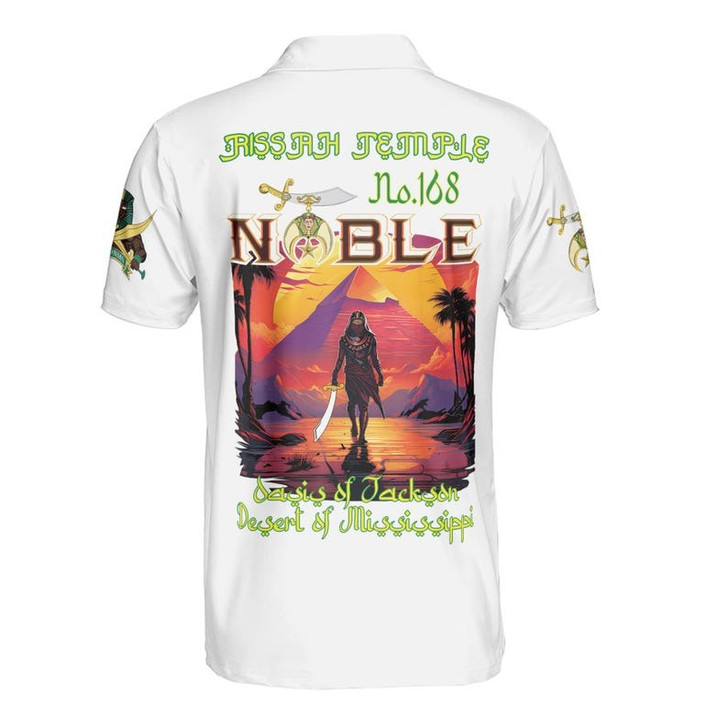 Custom Temple Name Nobles Mystic Shrine AEAONMS Sons Of The Desert Freemasonry 3D Men's Polo Shirt S-5XL