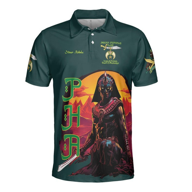 Custom Temple Name Nobles Mystic Shrine AEAONMS Sons Of The Desert Freemasonry 3D Men's Polo Shirt S-5XL