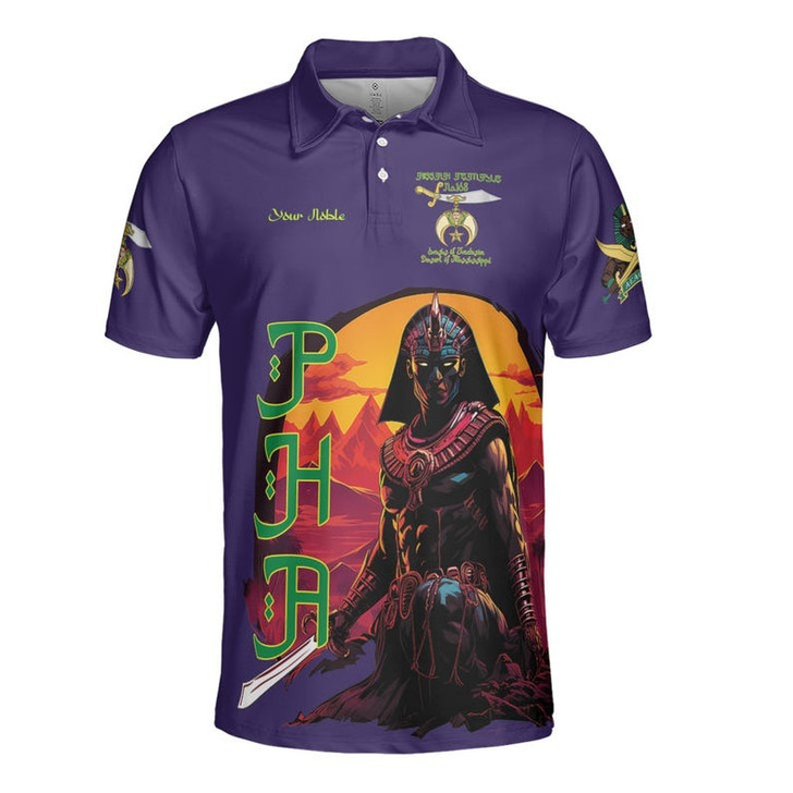 Custom Temple Name Nobles Mystic Shrine AEAONMS Sons Of The Desert Freemasonry 3D Men's Polo Shirt S-5XL