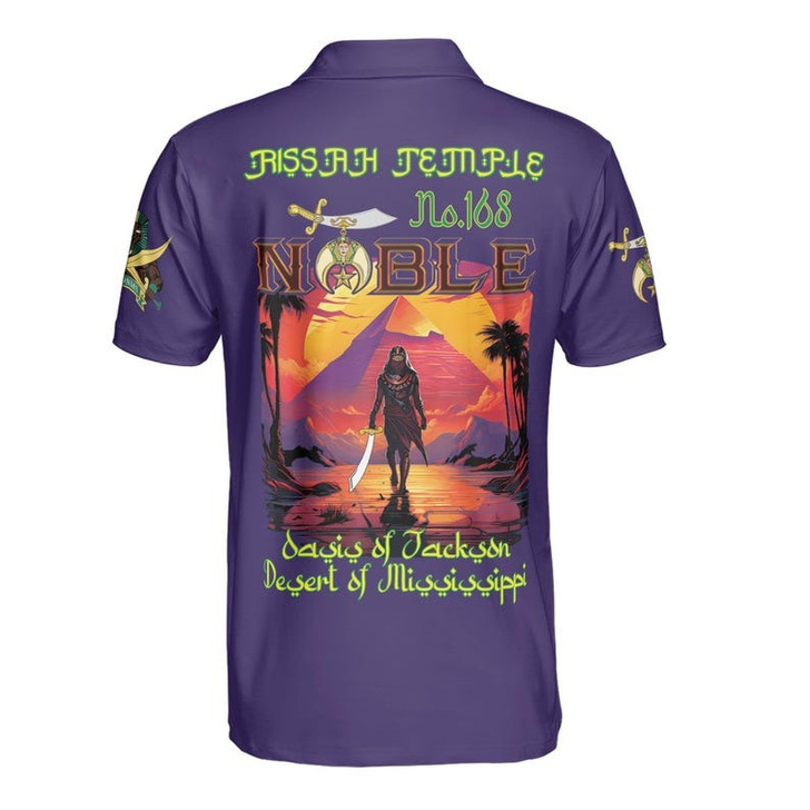 Custom Temple Name Nobles Mystic Shrine AEAONMS Sons Of The Desert Freemasonry 3D Men's Polo Shirt S-5XL