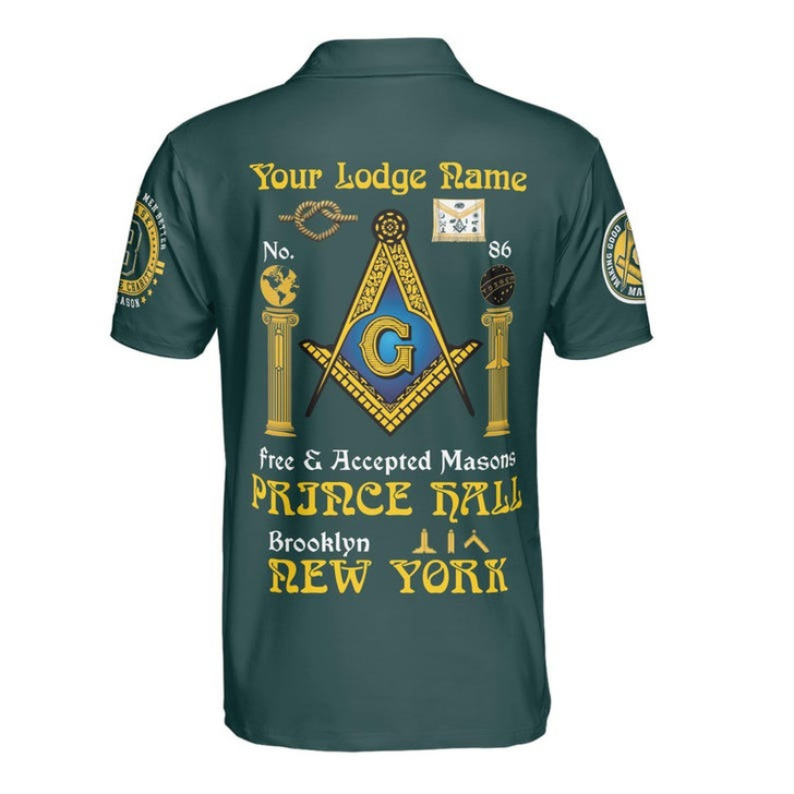 Personalized Lodge Name Freemasonry Prince Hall Making Good Men Better 3D Men's Polo Shirt S-5XL