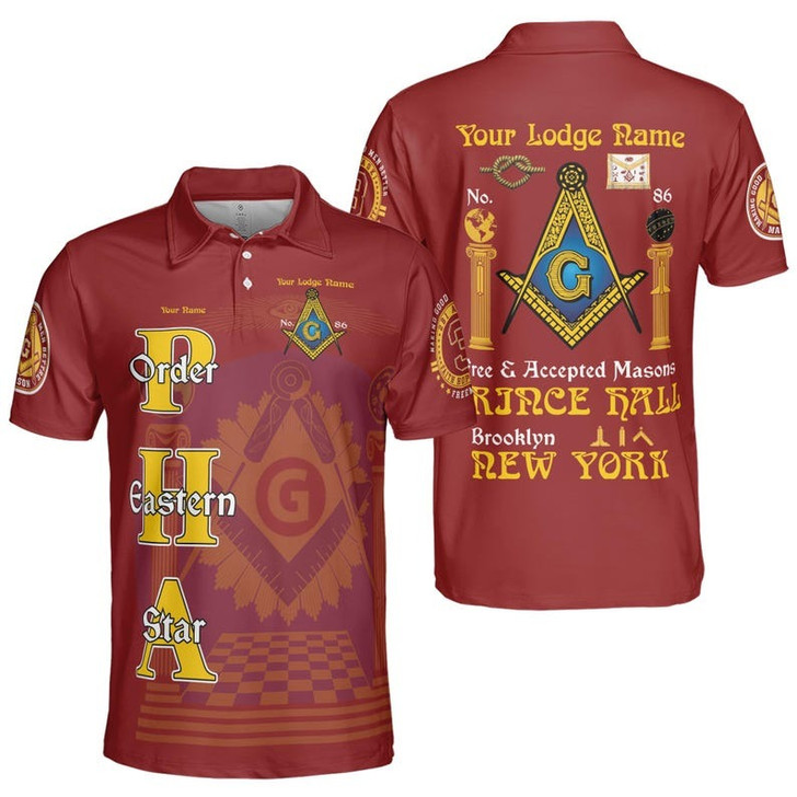 Personalized Lodge Name Freemasonry Prince Hall Making Good Men Better 3D Men's Polo Shirt S-5XL