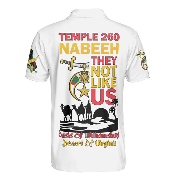 Custom Temple Name Nobles Mystic Shrine AEAONMS They Not Like Us Freemasonry 3D Men's Polo Shirt S-5XL