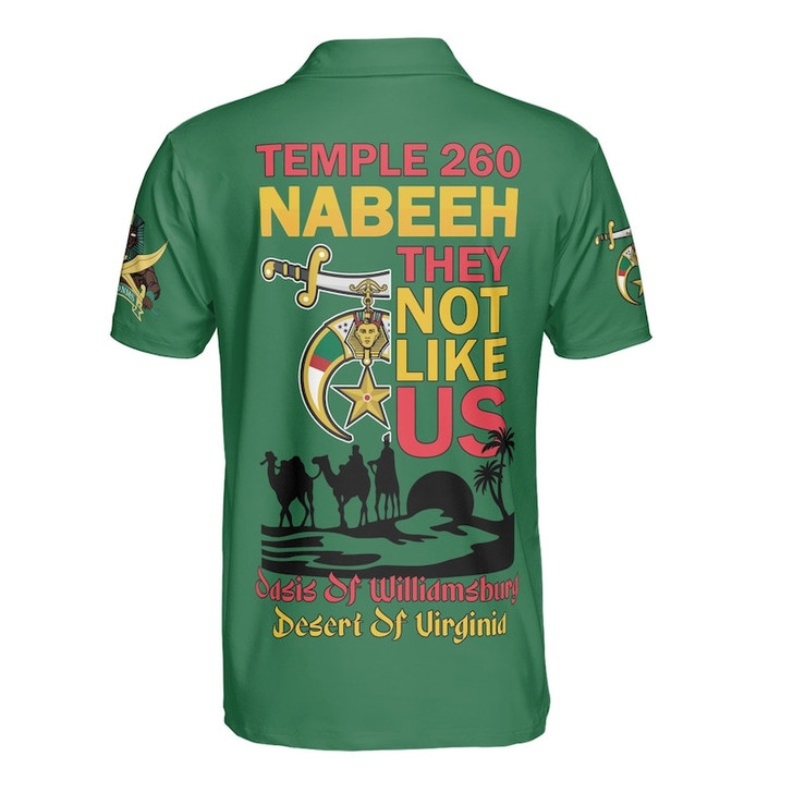 Custom Temple Name Nobles Mystic Shrine AEAONMS They Not Like Us Freemasonry 3D Men's Polo Shirt S-5XL