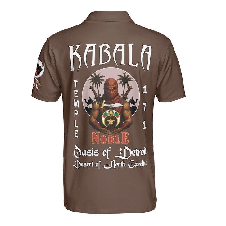 Custom Temple Name Nobles Mystic Shrine AEAONMS Desert Warrior Freemasonry 3D Men's Polo Shirt S-5XL