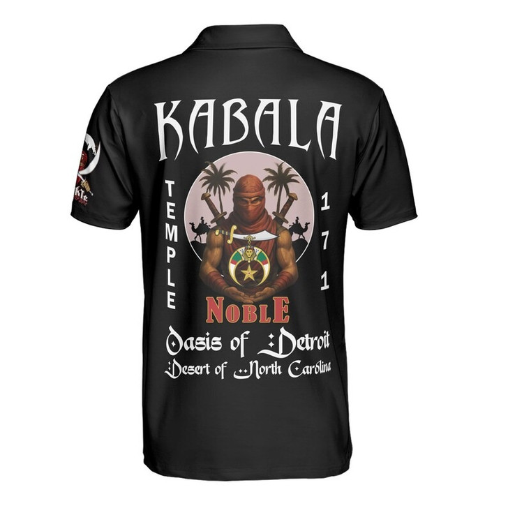 Custom Temple Name Nobles Mystic Shrine AEAONMS Desert Warrior Freemasonry 3D Men's Polo Shirt S-5XL