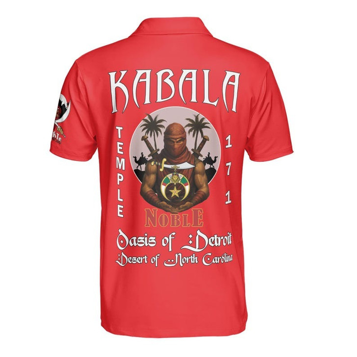 Custom Temple Name Nobles Mystic Shrine AEAONMS Desert Warrior Freemasonry 3D Men's Polo Shirt S-5XL