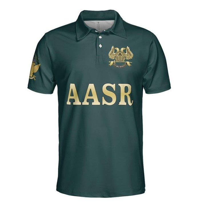 Custom Name, Number Scottish Rite Eagle Wings 33 Degree AASR PHA Freemasonry 3D Men's Polo Shirt S-5XL