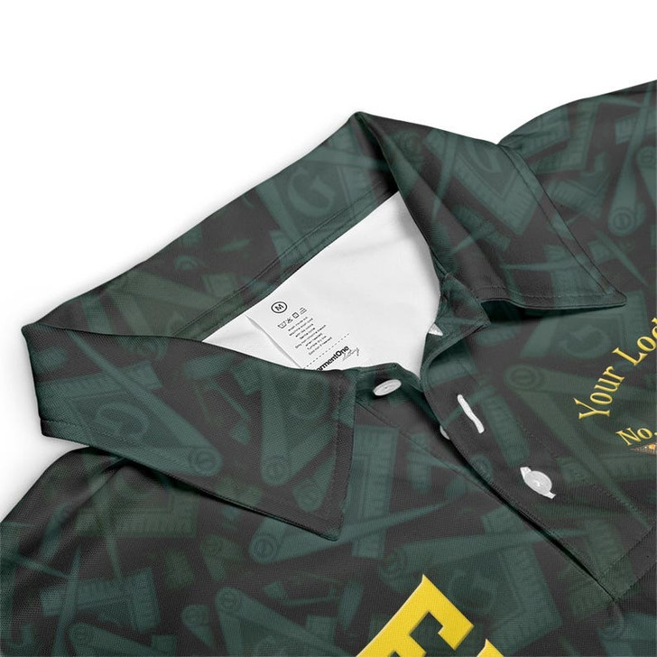 Customize Name Lodge Name Masonic Letter G Faith Hope Charity Pattern Seamless Freemasonry 3D Men's Polo Shirt S-5XL