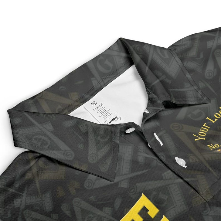 Customize Name Lodge Name Masonic Letter G Faith Hope Charity Pattern Seamless Freemasonry 3D Men's Polo Shirt S-5XL