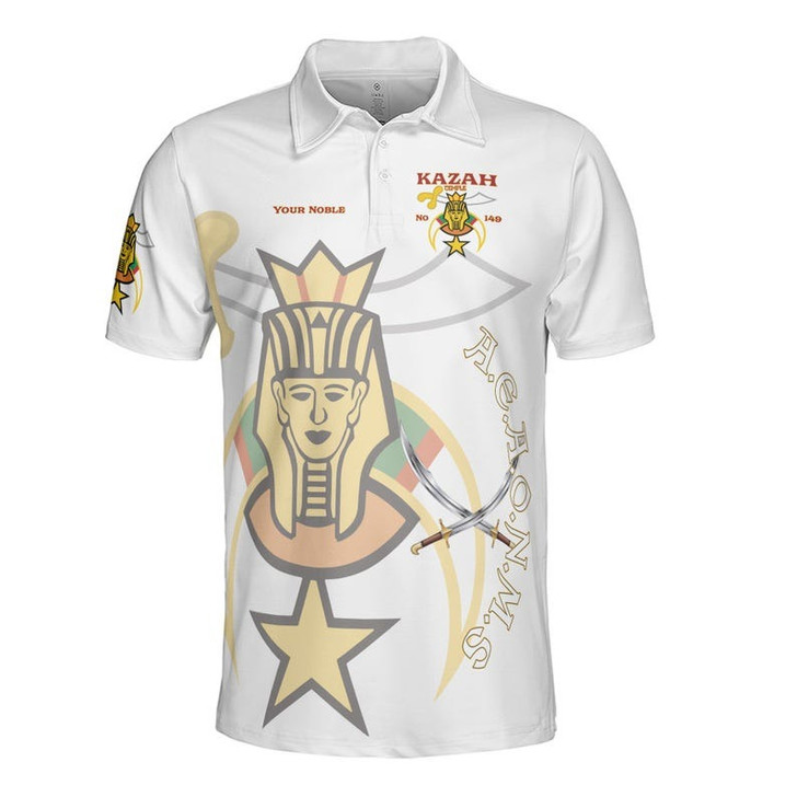 Personalized Temple Name NOBLE of the Mystic Shrine AEAONMS Freemasonry 3D Men's Polo Shirt S-5XL