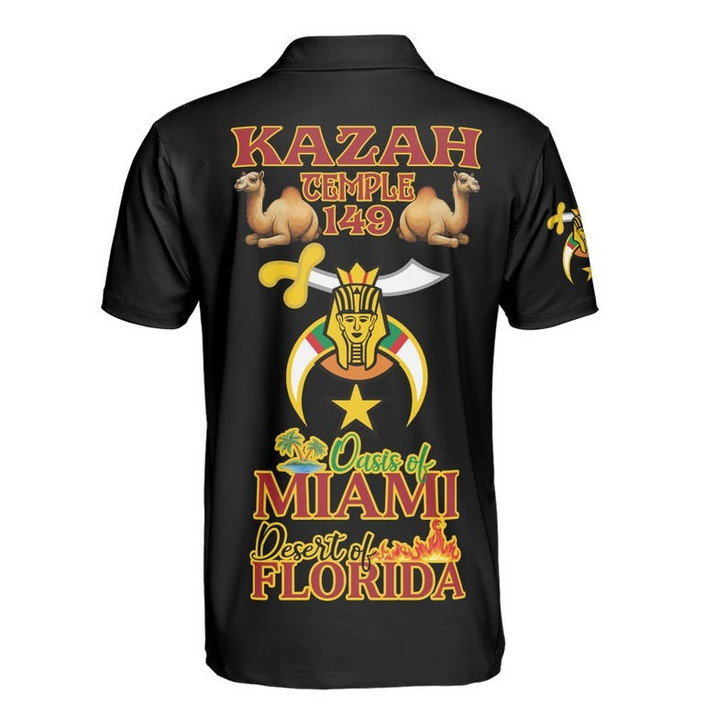 Personalized Temple Name NOBLE of the Mystic Shrine AEAONMS Freemasonry 3D Men's Polo Shirt S-5XL