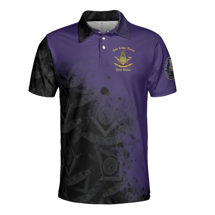 Personalized Name Past Master F&AM PHA Faith Hope Charity Freemason 3D Men's Polo Shirt S-5XL