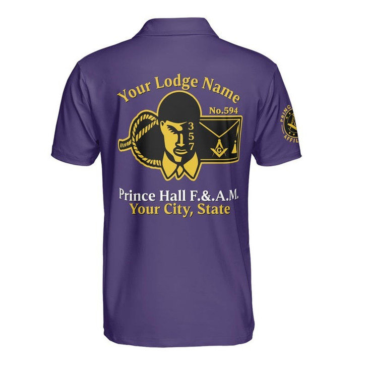 Personalized Name Prince Hall Affiliated F&AM PHA The Black Suits Freemason 3D Men's Polo Shirt S-5XL