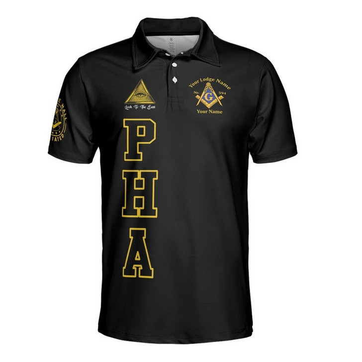 Personalized Name Prince Hall Affiliated F&AM PHA The Black Suits Freemason 3D Men's Polo Shirt S-5XL