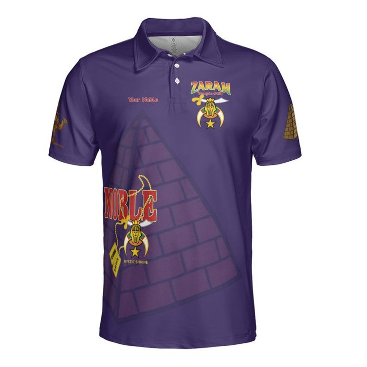 Custom Temple Name Nobles Mystic Shrine AEAONMS 1983 Noble Heritage Freemasonry 3D Men's Polo Shirt S-5XL