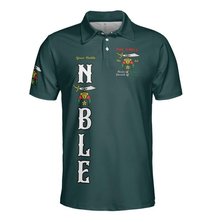 Custom Temple Name Nobles Mystic Shrine AEAONMS Known, Wise & Gallant Streng Fury 3D Men's Polo Shirt S-5XL