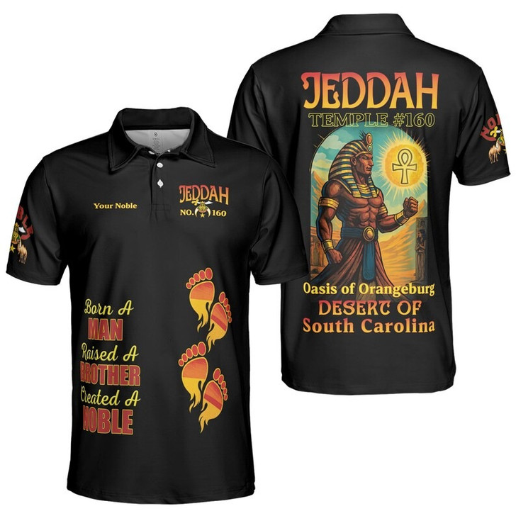 Personalized Name Nobles Mystic Shrine Pharaoh AEAONMS Born Man Created A Noble 3D Men's Polo Shirt S-5XL