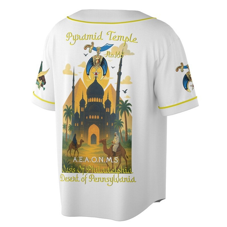 Custom Temple Name Nobles Mystic Shrine AEAONMS Temple Birds Freemasonry 3D Baseball Jersey Shirt Size S-5XL