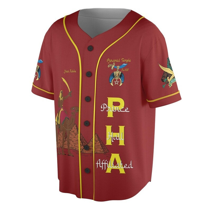 Custom Temple Name Nobles Mystic Shrine AEAONMS Temple Birds Freemasonry 3D Baseball Jersey Shirt Size S-5XL
