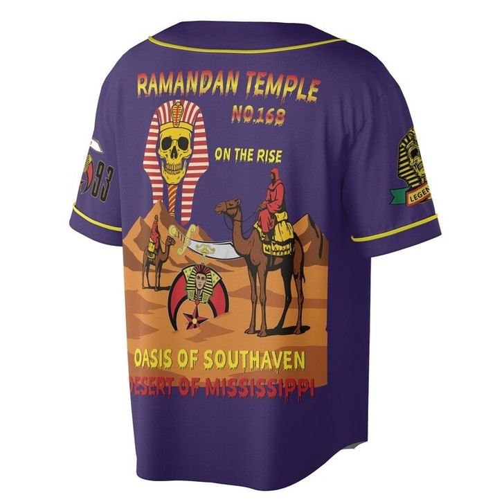 Custom Temple Name Nobles Mystic Shrine AEAONMS On The Rise 1893 PHA Freemasonry 3D Baseball Jersey Shirt Size S-5XL