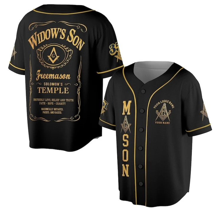 Personalized Name Widow’s Son Mason Brotherly Love 3D Baseball Jersey Shirt Size S-5XL