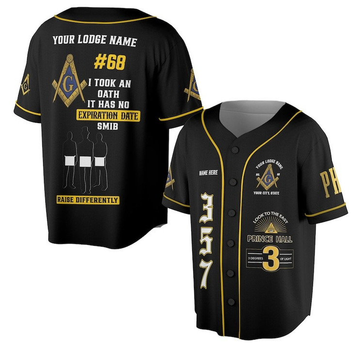 Personalized Name Freemasonry I Took An Oath Smib Prince Hall 3D Baseball Jersey
