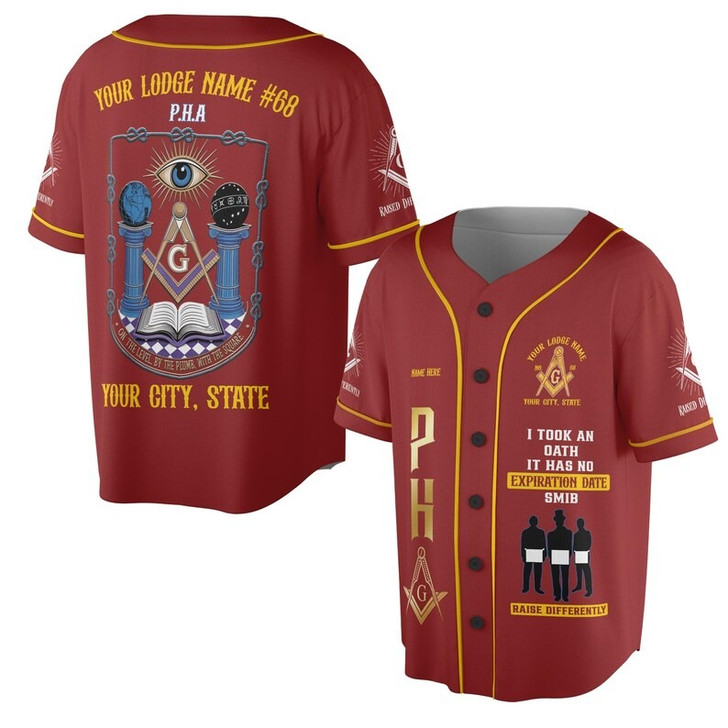 Custom Lodge Name Freemasonry I Took An Oath Smib Raise Diffferently 3D Baseball Jersey Shirt Size S-5XL