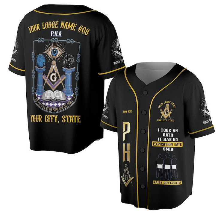 Custom Lodge Name Freemasonry I Took An Oath Smib Raise Diffferently 3D Baseball Jersey Shirt Size S-5XL