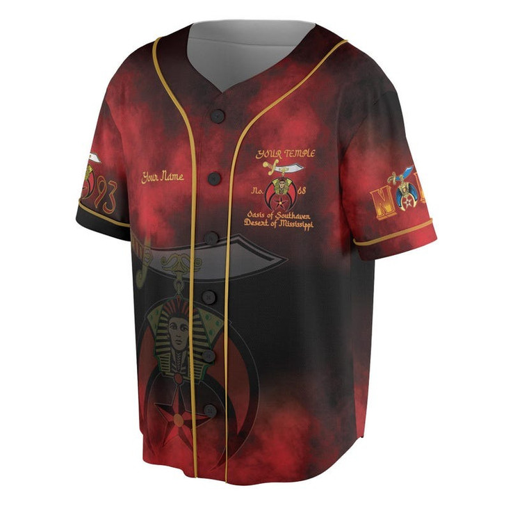 Custom Temple 1893 Shriners Noble Mystic Shrine 3D Baseball Jersey Shirt Size S-5XL
