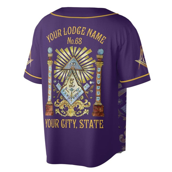 Customize Lodge Name, Name Freemasonry Sign of a Mason 3D Baseball Jersey Shirt Size S-5XL