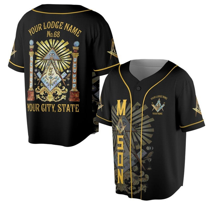 Customize Lodge Name, Name Freemasonry Sign of a Mason 3D Baseball Jersey Shirt Size S-5XL