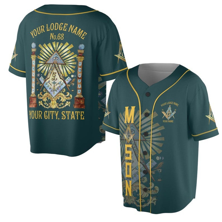Customize Lodge Name, Name Freemasonry Sign of a Mason 3D Baseball Jersey Shirt Size S-5XL