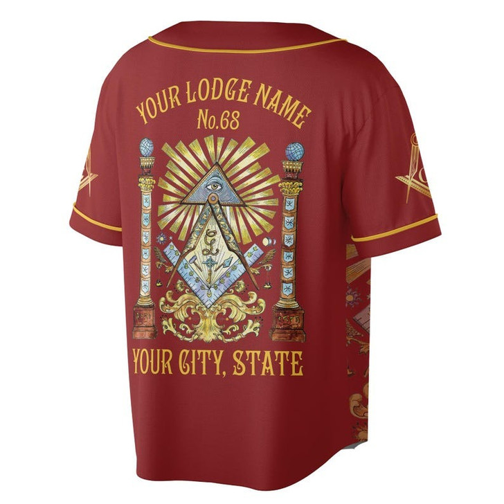 Customize Lodge Name, Name Freemasonry Sign of a Mason 3D Baseball Jersey Shirt Size S-5XL