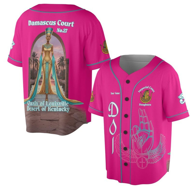 Personalized Court Name DOI Egyptian Ancient Goddess All Seeing Eye 3D Baseball Jersey Shirt Size S-5XL