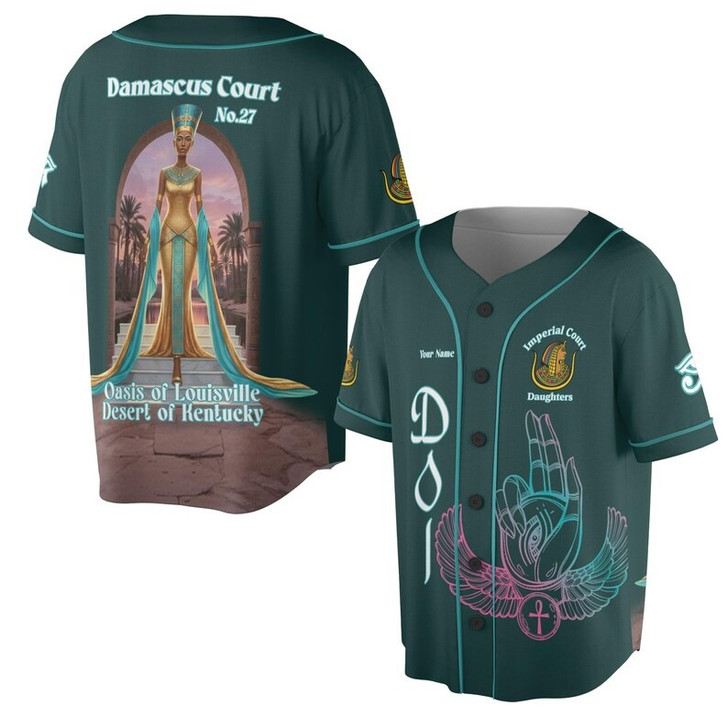 Personalized Court Name DOI Egyptian Ancient Goddess All Seeing Eye 3D Baseball Jersey Shirt Size S-5XL