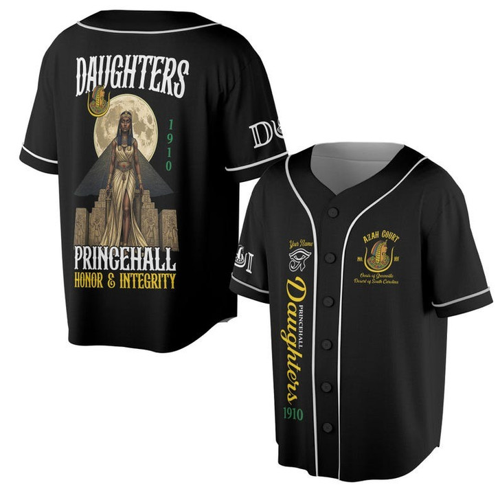 Personalized Court Name DOI Prince hall Daughters 1910 Honor & Integrity 3D Baseball Jersey Shirt Size S-5XL