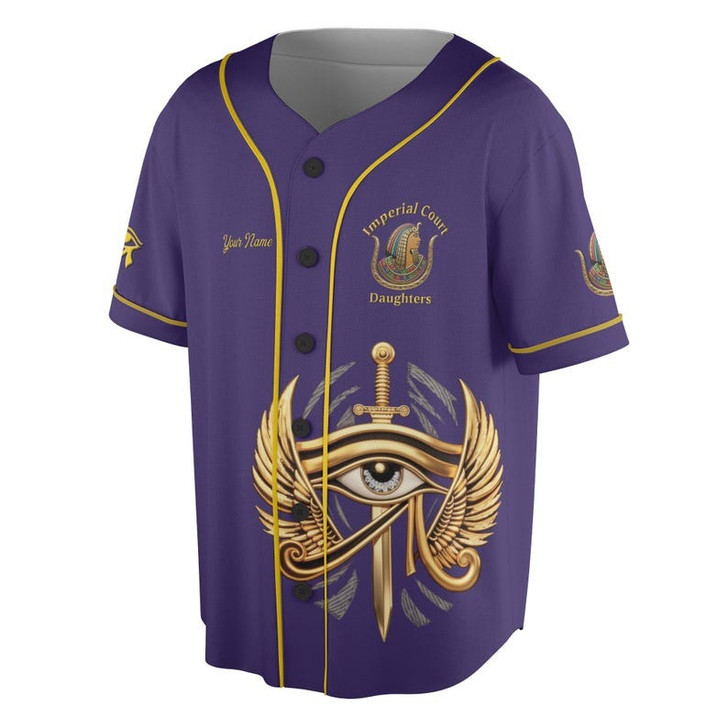Personalized Court Name DOI Queen of Eternity Shriners AEAONMS 3D Baseball Jersey Shirt Size S-5XL