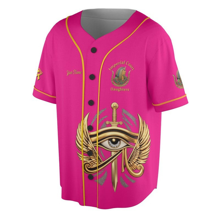 Personalized Court Name DOI Queen of Eternity Shriners AEAONMS 3D Baseball Jersey Shirt Size S-5XL